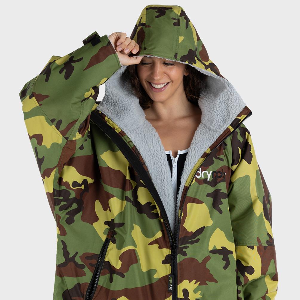 dryrobe Advance Long Sleeve Changing Robe - Camo / Grey Extra Image 2